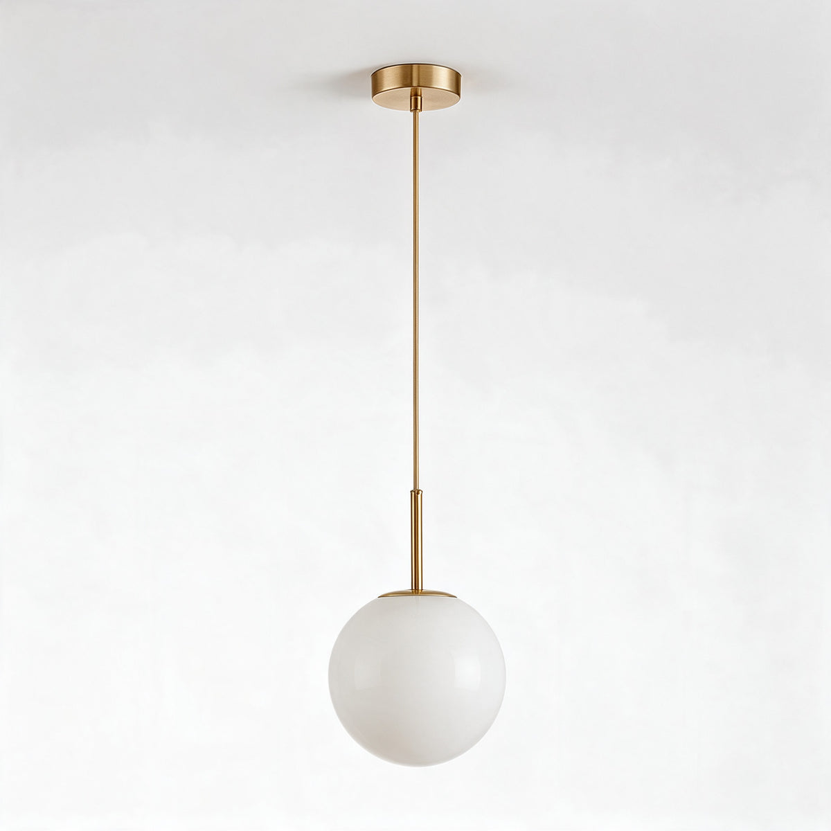 Lampa wisząca Alva, złota, kula na pręcie