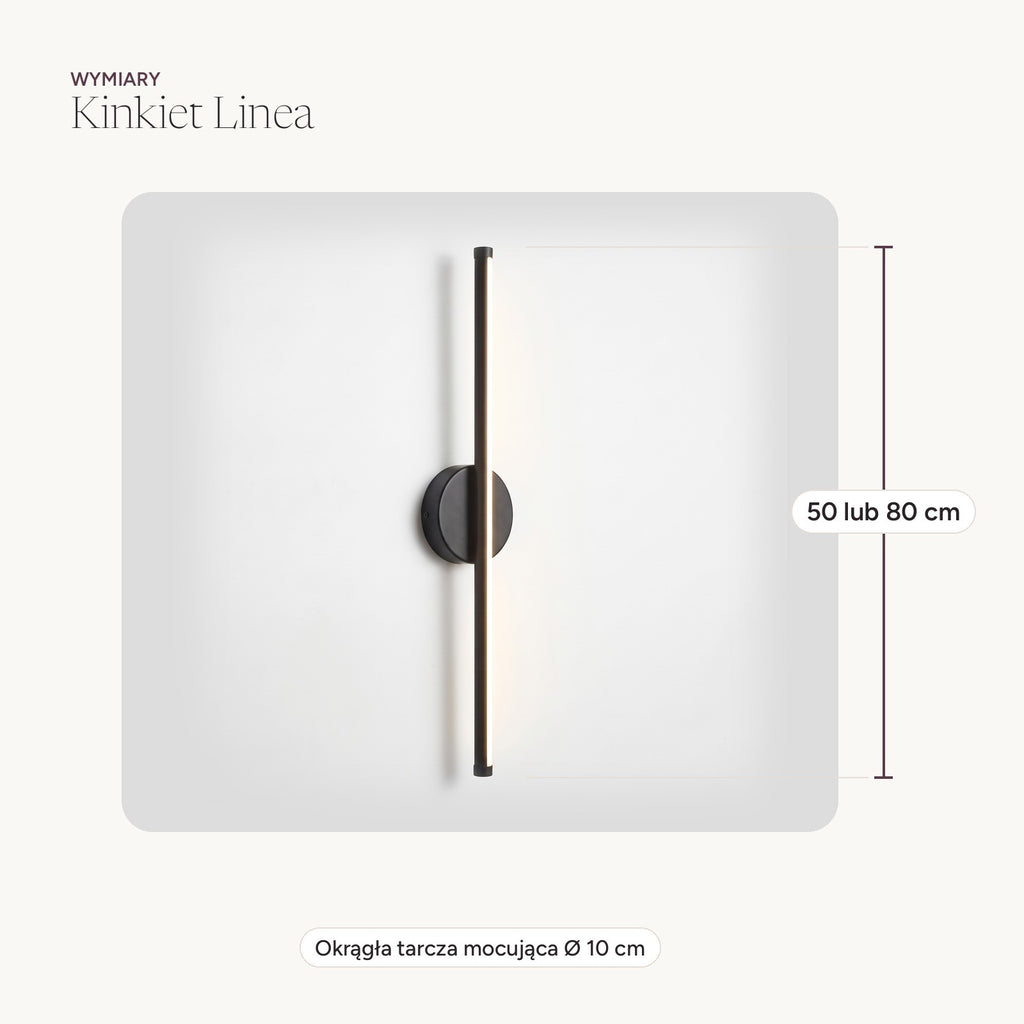 Wymiary kinkietu Linea