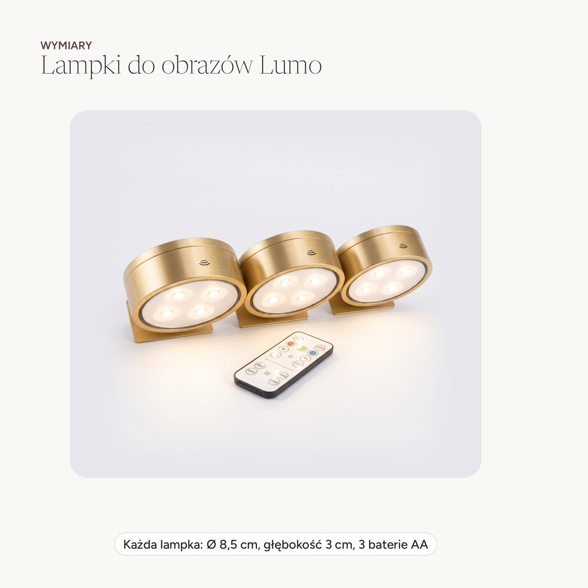 Wymiary lampek Lumo