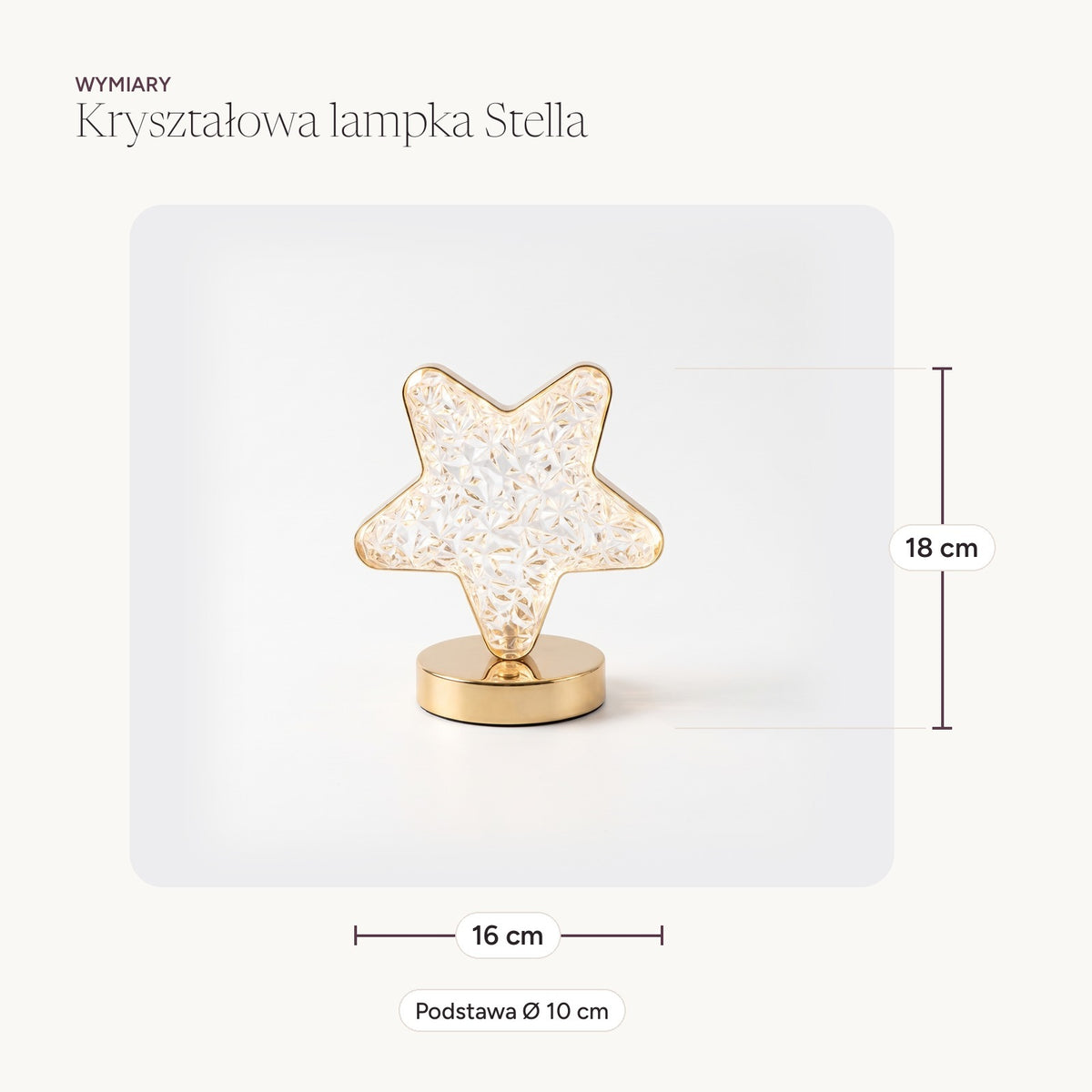 Wymiary lampki Stella